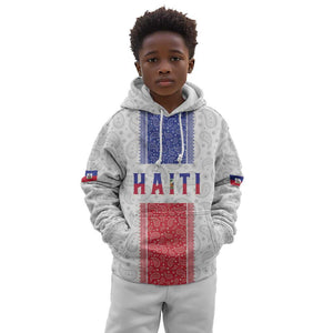 Custom Afro-Haitians Football Kid Hoodie Paisley Flag Pattern Design - African Pride