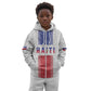Custom Afro-Haitians Football Kid Hoodie Paisley Flag Pattern Design - African Pride