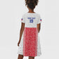 Custom Afro-Haitians Football Kid Short Sleeve Dress Paisley Flag Pattern Design LT19