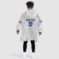 Custom Afro-Haitians Football Kid Wearable Blanket Hoodie Paisley Flag Pattern Design - African Pride