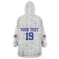 Custom Afro-Haitians Football Kid Wearable Blanket Hoodie Paisley Flag Pattern Design - African Pride