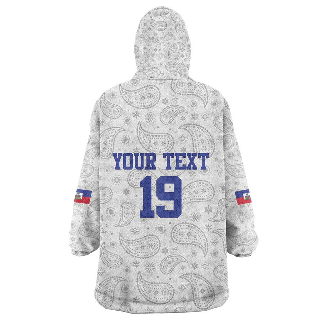 Custom Afro-Haitians Football Kid Wearable Blanket Hoodie Paisley Flag Pattern Design - African Pride