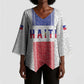 Custom Afro-Haitians Football Kimono Sleeve Blouse Paisley Flag Pattern Design