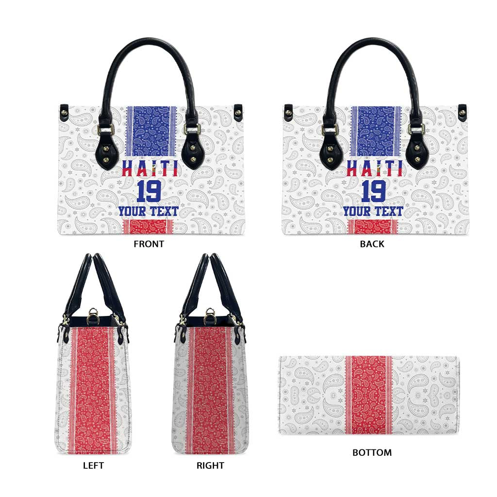 Custom Afro-Haitians Football Leather Bag Paisley Flag Pattern Design