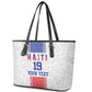 Custom Afro-Haitians Football Leather Tote Bag Paisley Flag Pattern Design - African Pride