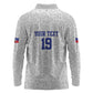 Custom Afro-Haitians Football Long Sleeve Polo Shirt Paisley Flag Pattern Design - African Pride
