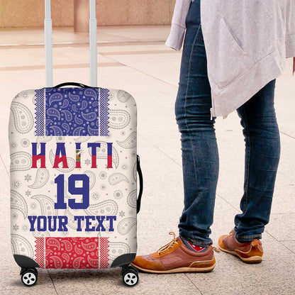 Custom Afro-Haitians Football Luggage Cover Paisley Flag Pattern Design - African Pride
