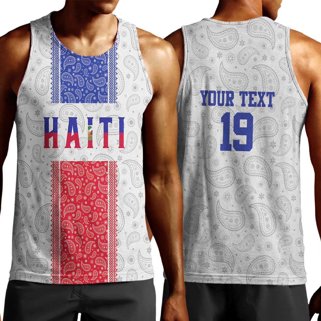 Custom Afro-Haitians Football Men Tank Top Paisley Flag Pattern Design - African Pride
