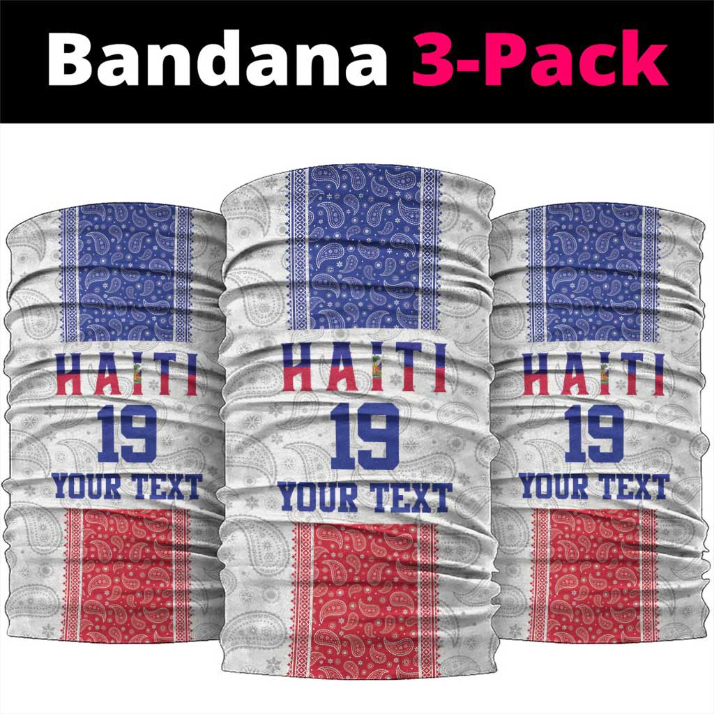 Custom Afro-Haitians Football Neck Gaiter Paisley Flag Pattern Design - African Pride