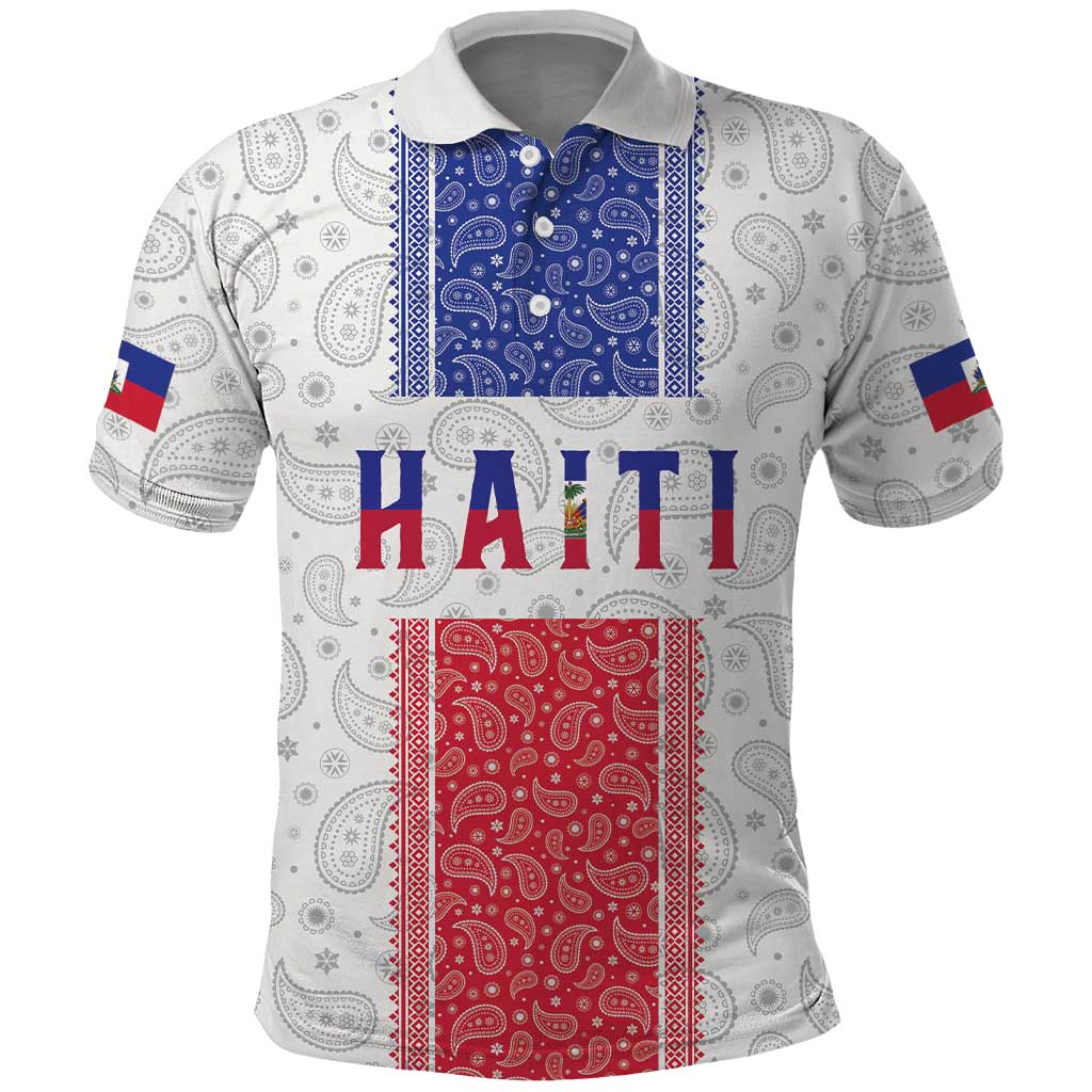 Custom Afro-Haitians Football Polo Shirt Paisley Flag Pattern Design LT19