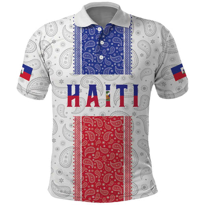 Custom Afro-Haitians Football Polo Shirt Paisley Flag Pattern Design LT19