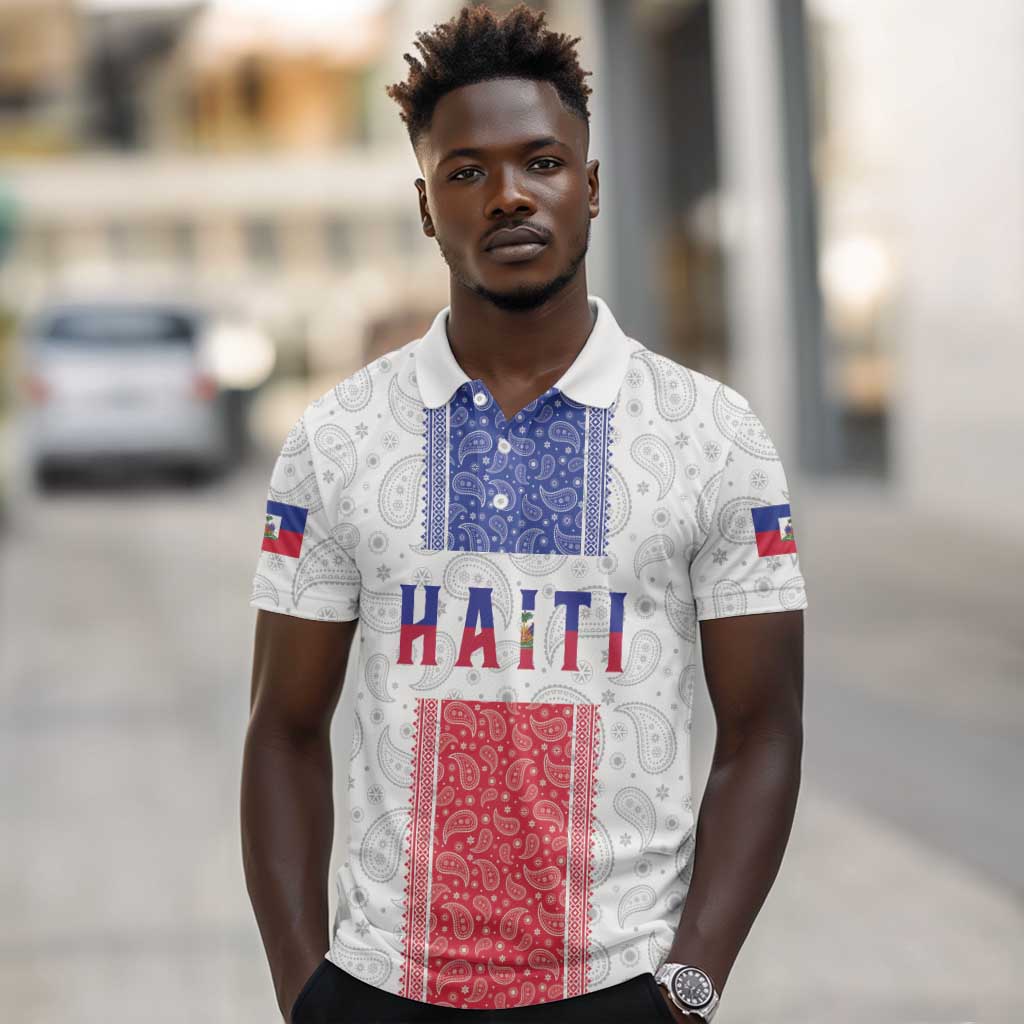 Custom Afro-Haitians Football Polo Shirt Paisley Flag Pattern Design LT19