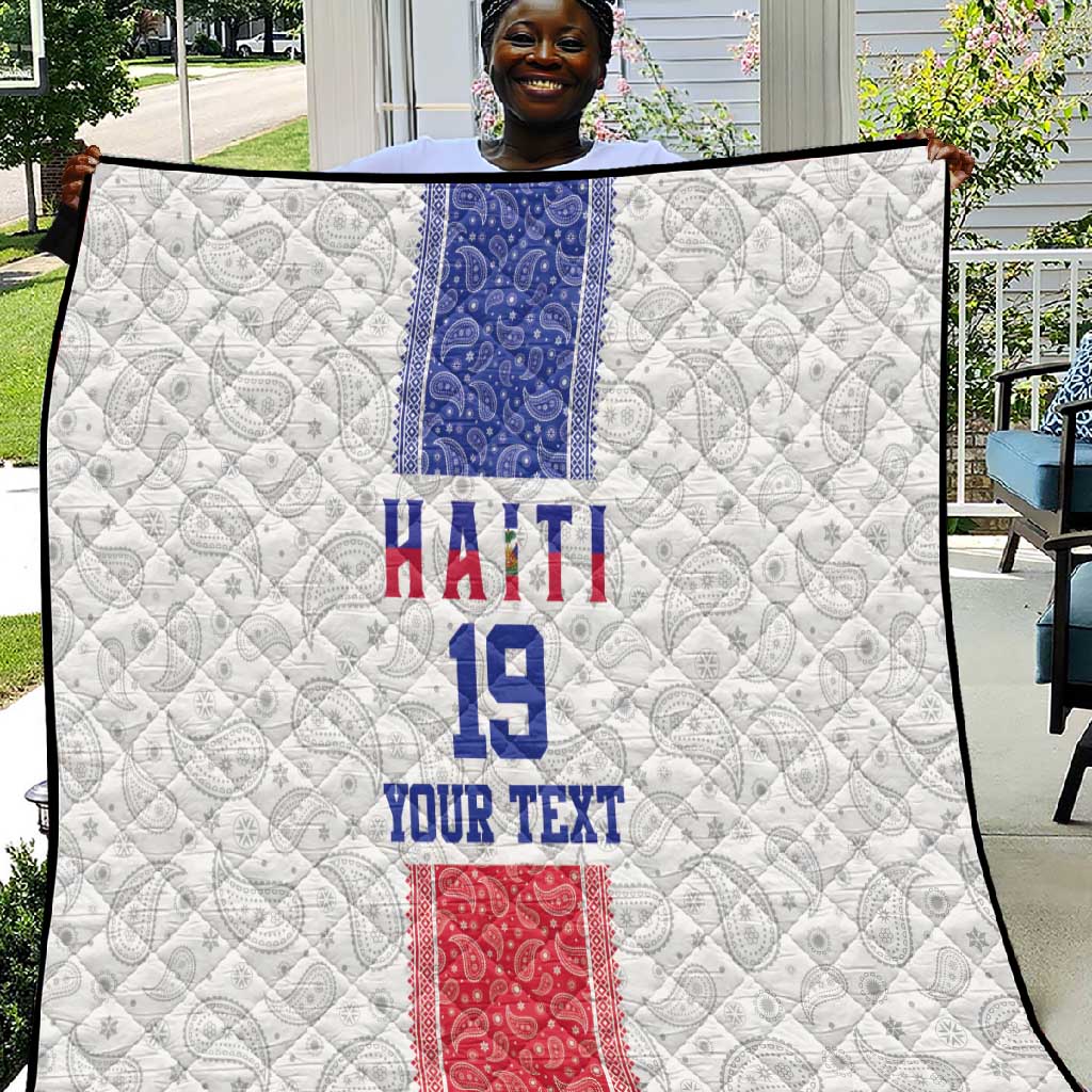 Custom Afro-Haitians Football Quilt Paisley Flag Pattern Design - African Pride