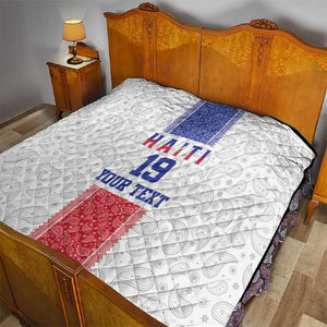 Custom Afro-Haitians Football Quilt Paisley Flag Pattern Design - African Pride