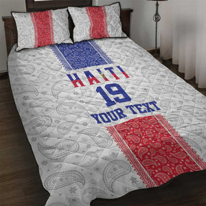 Custom Afro-Haitians Football Quilt Bed Set Paisley Flag Pattern Design - African Pride