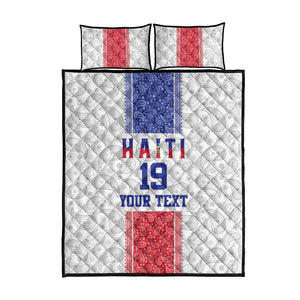Custom Afro-Haitians Football Quilt Bed Set Paisley Flag Pattern Design - African Pride