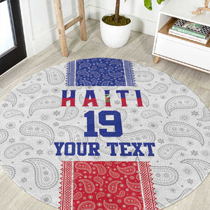 Custom Afro-Haitians Football Round Carpet Paisley Flag Pattern Design - African Pride