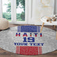 Custom Afro-Haitians Football Round Carpet Paisley Flag Pattern Design - African Pride