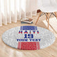 Custom Afro-Haitians Football Round Carpet Paisley Flag Pattern Design - African Pride