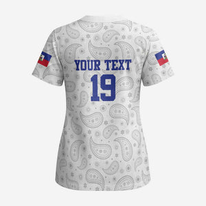 Custom Afro-Haitians Football Scrub Top Paisley Flag Pattern Design - African Pride