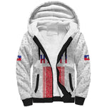 Custom Afro-Haitians Football Sherpa Hoodie Paisley Flag Pattern Design - African Pride