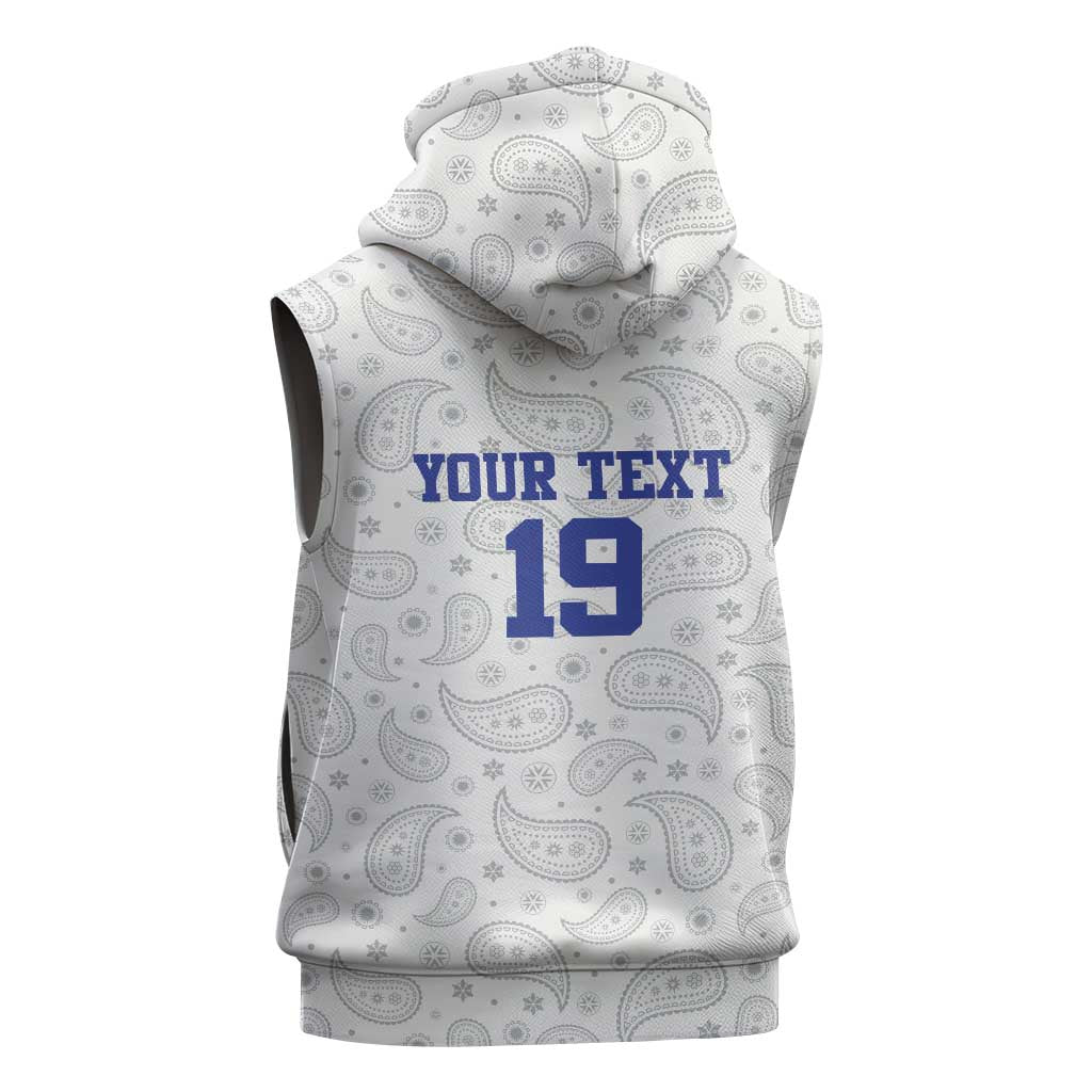 Custom Afro-Haitians Football Sleeveless Hoodie Paisley Flag Pattern Design - African Pride