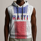 Custom Afro-Haitians Football Sleeveless Hoodie Paisley Flag Pattern Design - African Pride
