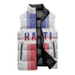Custom Afro-Haitians Football Sleeveless Puffer Jacket Paisley Flag Pattern Design