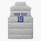 Custom Afro-Haitians Football Sleeveless Puffer Jacket Paisley Flag Pattern Design