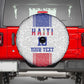 Custom Afro-Haitians Football Spare Tire Cover Paisley Flag Pattern Design - African Pride