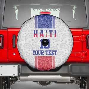 Custom Afro-Haitians Football Spare Tire Cover Paisley Flag Pattern Design - African Pride