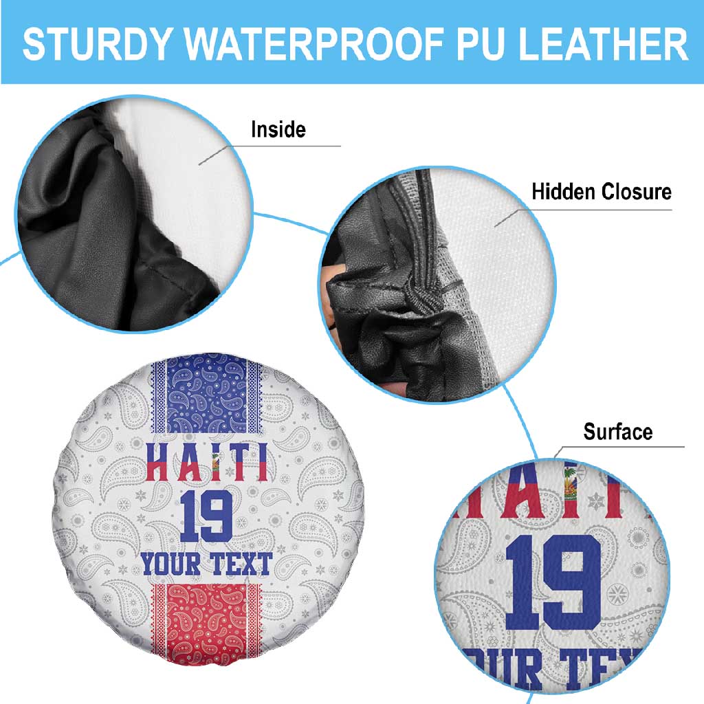 Custom Afro-Haitians Football Spare Tire Cover Paisley Flag Pattern Design - African Pride