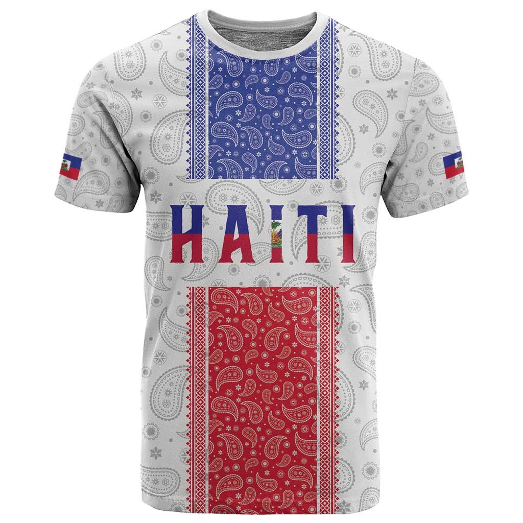 Custom Afro-Haitians Football T shirt Paisley Flag Pattern Design - African Pride