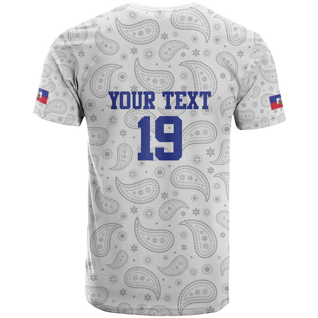 Custom Afro-Haitians Football T shirt Paisley Flag Pattern Design - African Pride