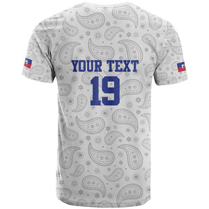 Custom Afro-Haitians Football T shirt Paisley Flag Pattern Design - African Pride