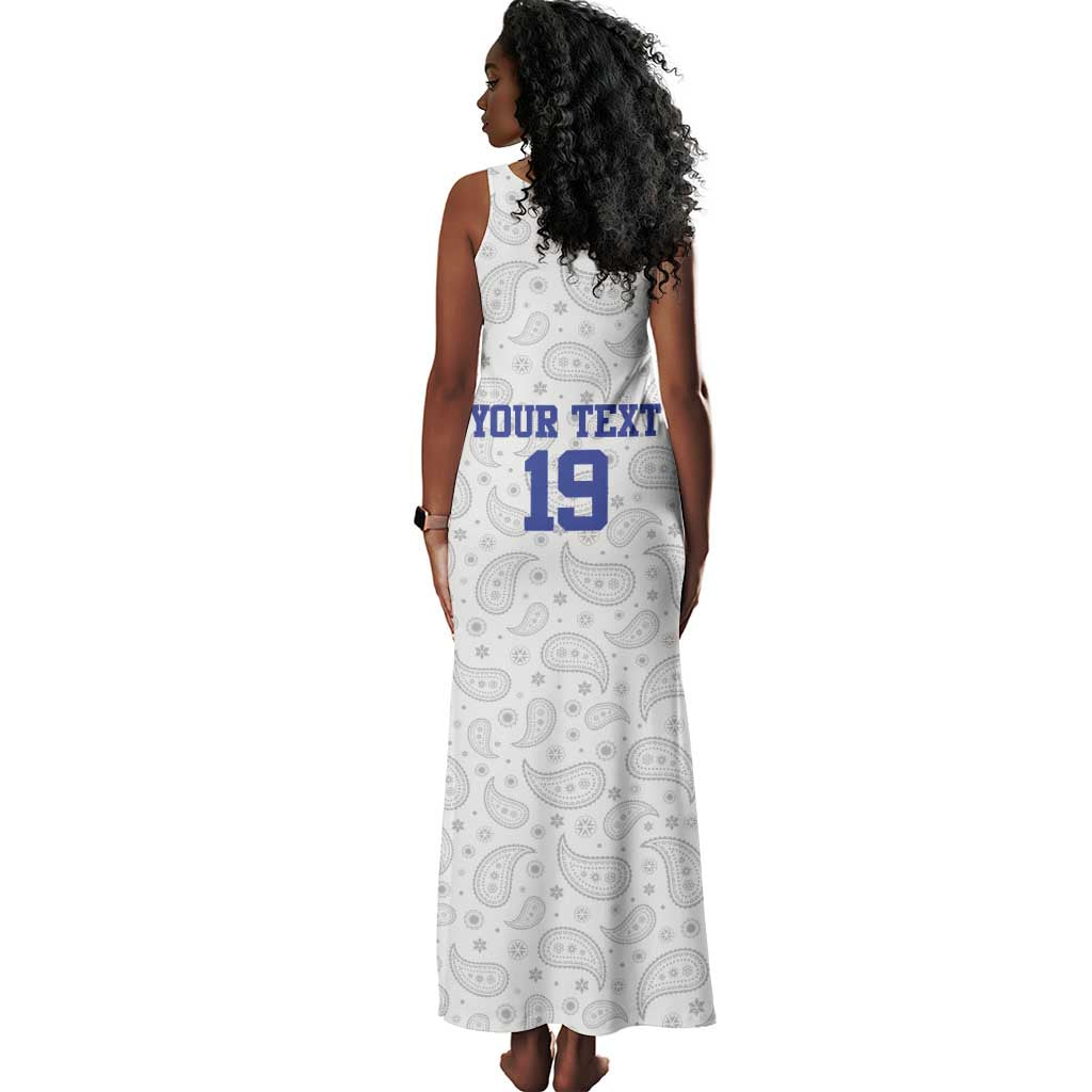 Custom Afro-Haitians Football Tank Maxi Dress Paisley Flag Pattern Design - African Pride