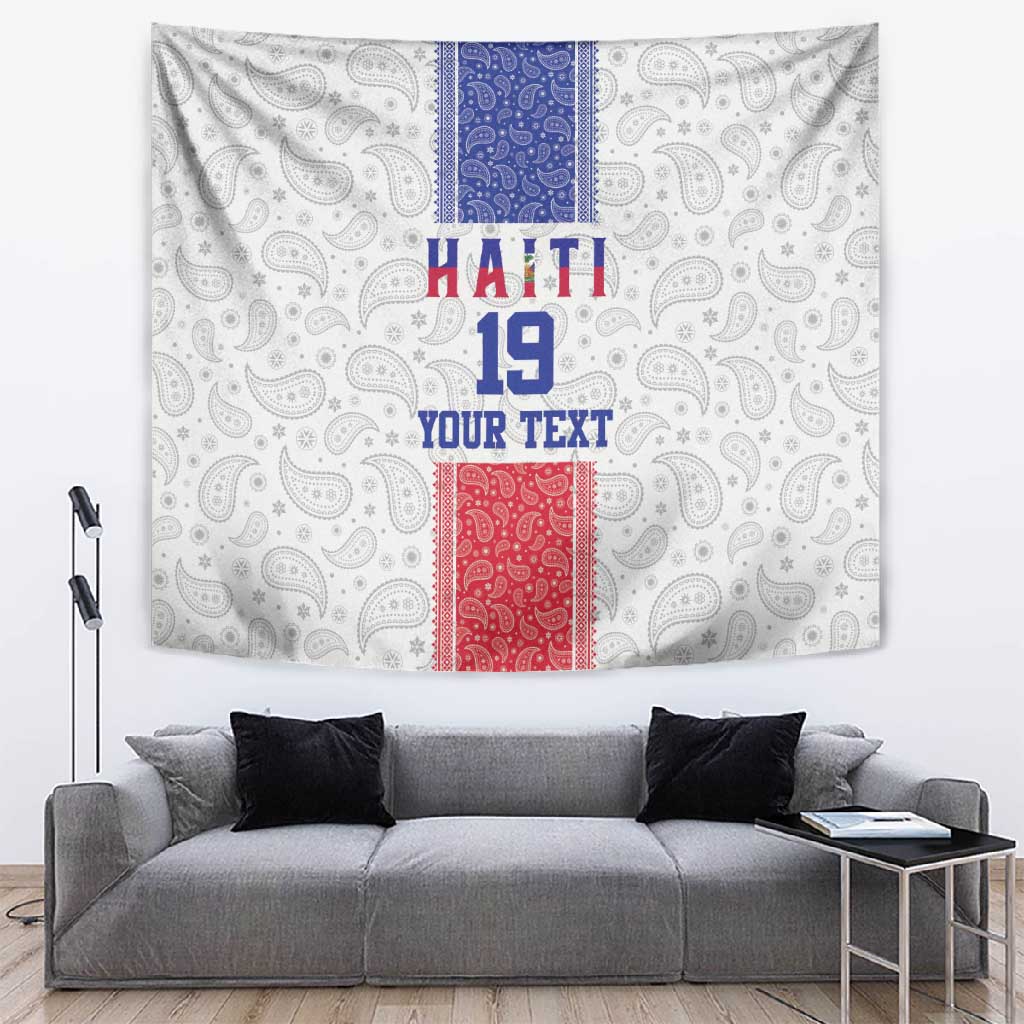 Custom Afro-Haitians Football Tapestry Paisley Flag Pattern Design - African Pride