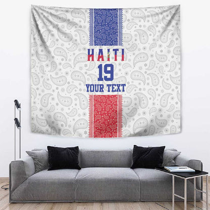 Custom Afro-Haitians Football Tapestry Paisley Flag Pattern Design - African Pride