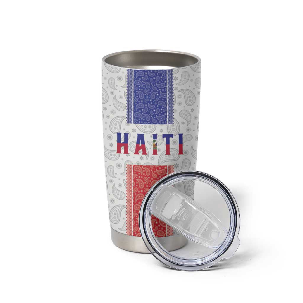 Custom Afro-Haitians Football Tumbler Cup Paisley Flag Pattern Design - African Pride