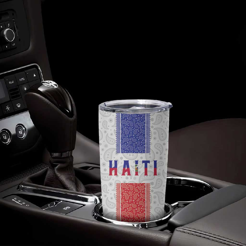 Custom Afro-Haitians Football Tumbler Cup Paisley Flag Pattern Design - African Pride