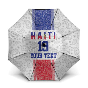 Custom Afro-Haitians Football Umbrella Paisley Flag Pattern Design