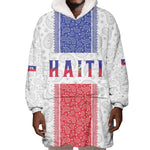 Custom Afro-Haitians Football Wearable Blanket Hoodie Paisley Flag Pattern Design - African Pride