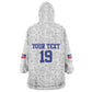 Custom Afro-Haitians Football Wearable Blanket Hoodie Paisley Flag Pattern Design - African Pride
