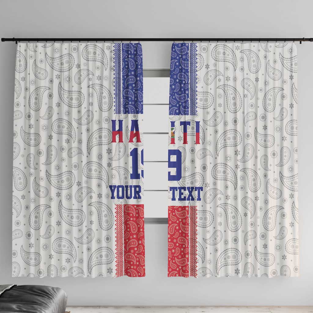 Custom Afro-Haitians Football Window Curtain Paisley Flag Pattern Design - African Pride