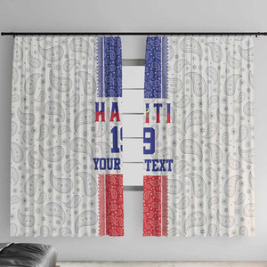 Custom Afro-Haitians Football Window Curtain Paisley Flag Pattern Design - African Pride