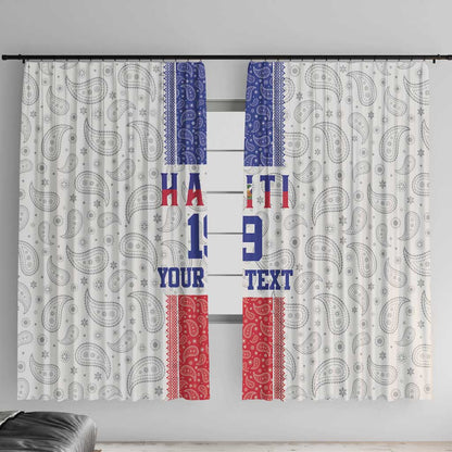 Custom Afro-Haitians Football Window Curtain Paisley Flag Pattern Design - African Pride