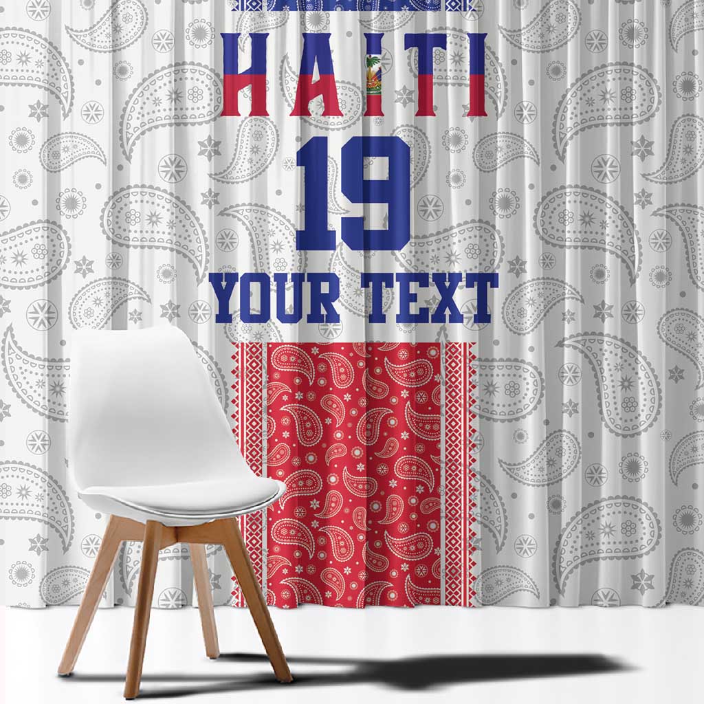 Custom Afro-Haitians Football Window Curtain Paisley Flag Pattern Design - African Pride