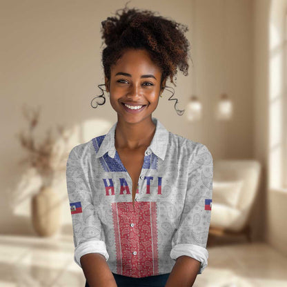 Custom Afro-Haitians Football Women Casual Shirt Paisley Flag Pattern Design - African Pride