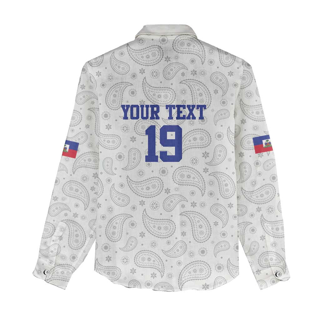 Custom Afro-Haitians Football Women Casual Shirt Paisley Flag Pattern Design - African Pride