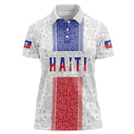 Custom Afro-Haitians Football Women Polo Shirt Paisley Flag Pattern Design LT19